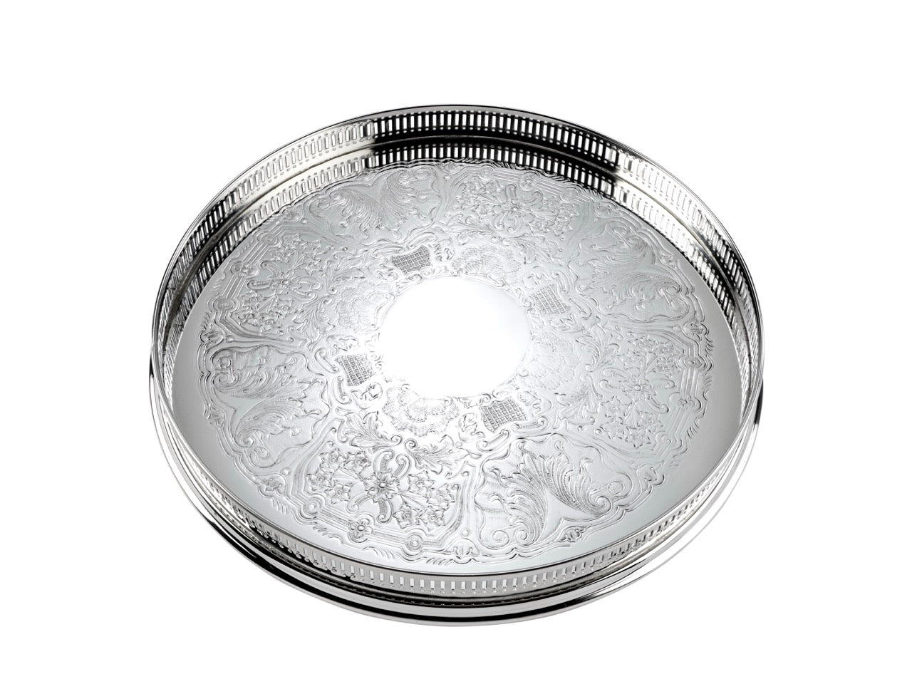 Arthur Price For The Table 14″ Round Embossed Gallery Tray