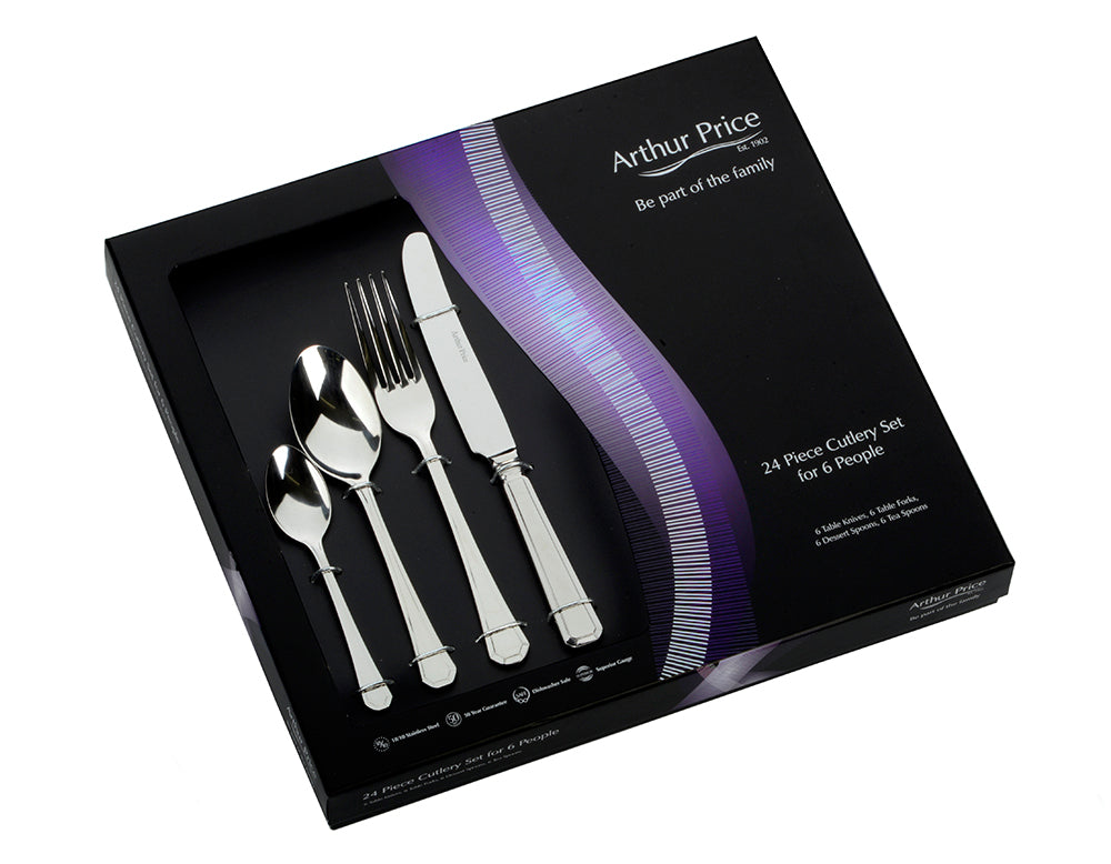 カトラリーセット　Arthur Price 24ピース Everyday Classic Grecian 24 Piece Boxed Cutlery Set – Arthur