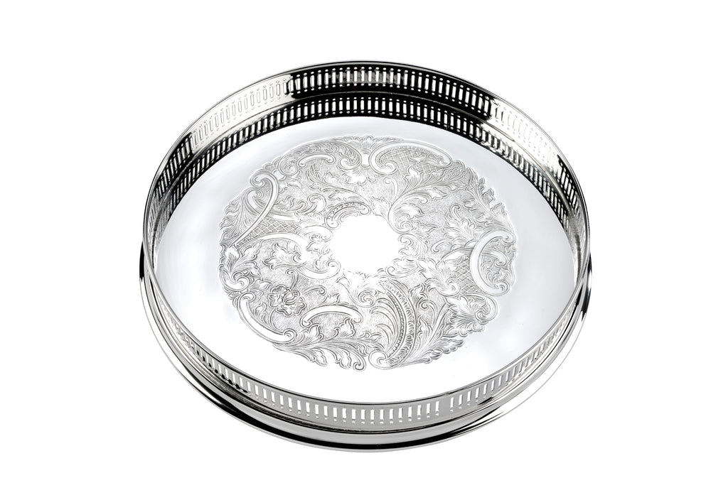 Arthur Price For The Table 11″ Round Embossed Gallery Tray