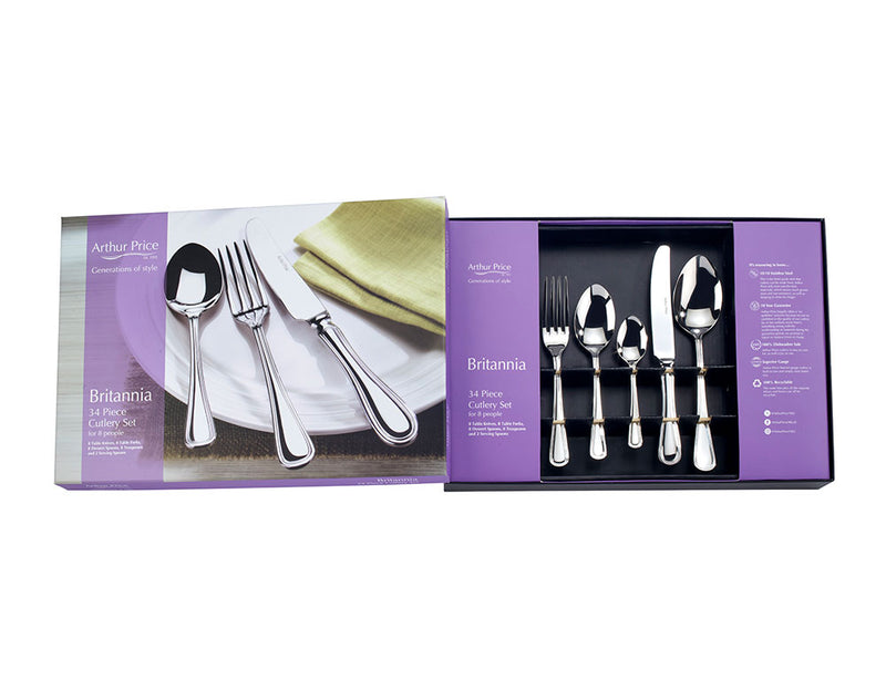 Arthur Price Britannia 34 Piece 8 Person Box Set