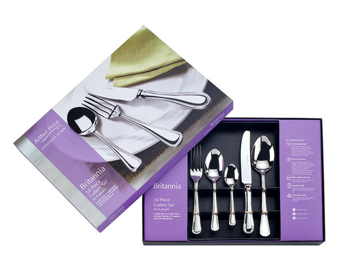 Arthur Price Britannia 34 Piece 8 Person Box Set