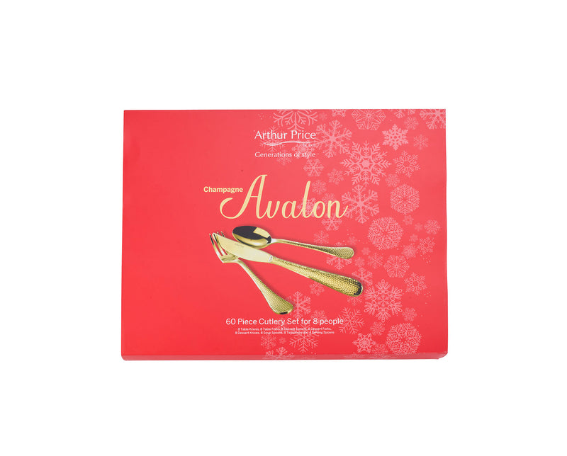 Champagne Avalon 60 Piece 8 Person Cutlery Set