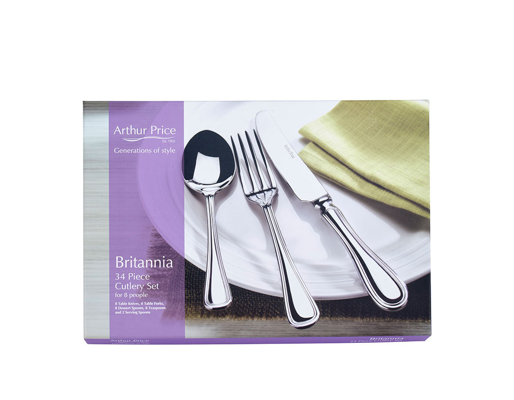 Arthur Price Britannia 34 Piece 8 Person Box Set