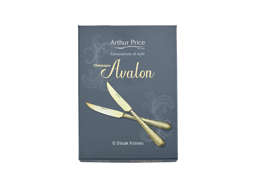 Champagne Avalon Box of 6 Steak Knives – Arthur Price