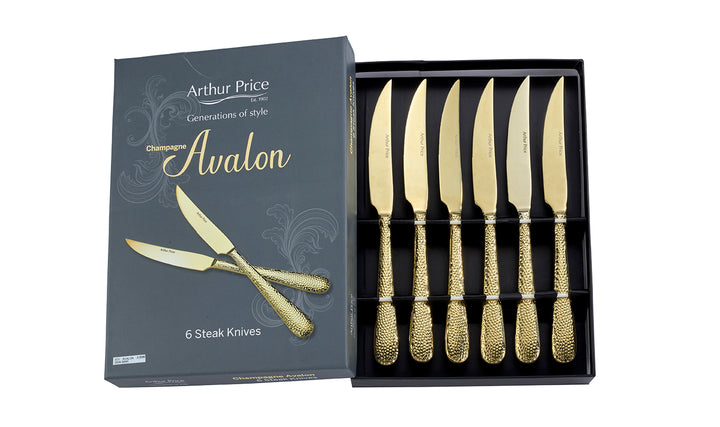 Champagne Avalon Box of 6 Steak Knives – Arthur Price