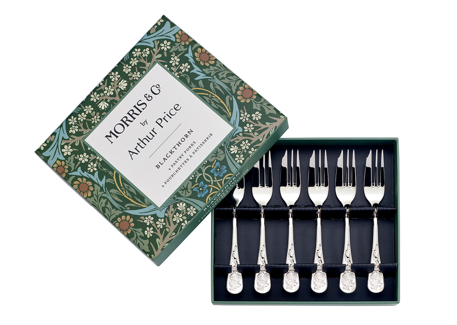 Morris & Co. Blackthorn Box of 6 Pastry Forks – Arthur Price Morris & Co. Blackthorn Box of 6 Pastry Forks – Arthur Price
