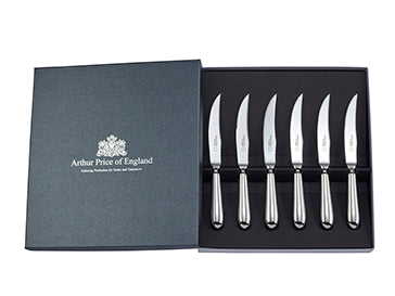 Old English Box of 6 Steak Knives Arthur Price of England