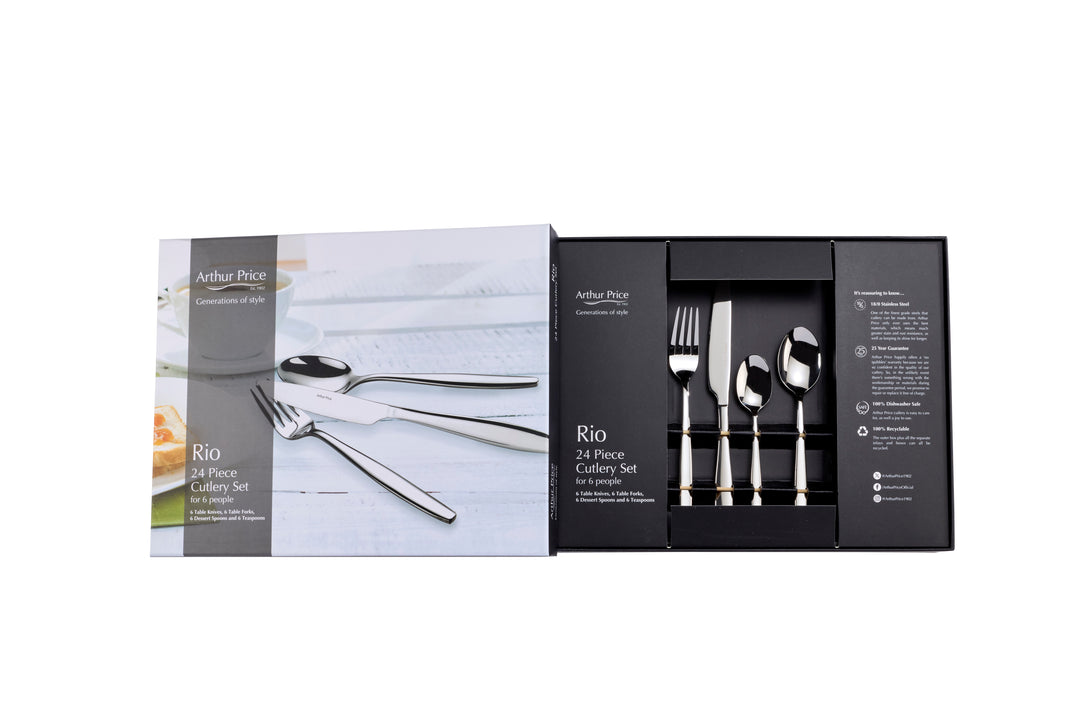 Arthur Price Rio 24ピースカトラリーセット Rio 24 Piece 6 Person Cutlery Set – Arthur Price