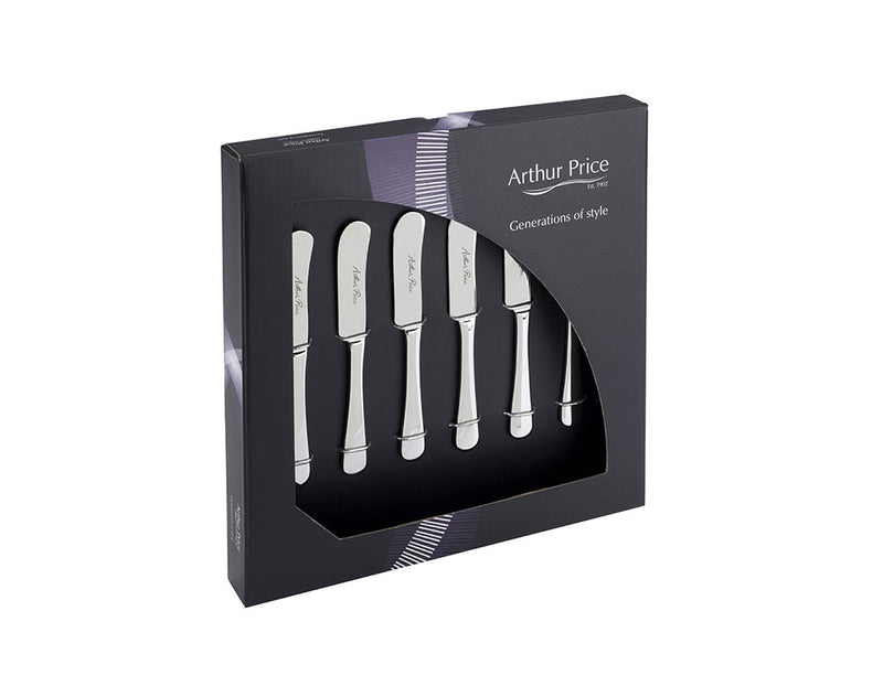 Arthur Price Signature Camelot Box of 6 Butter Spreaders