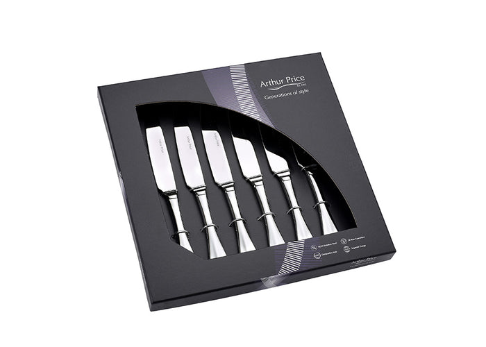 arthur price Everyday Classic Baguette Box of 6 Steak knives - Stainless Steel / Single