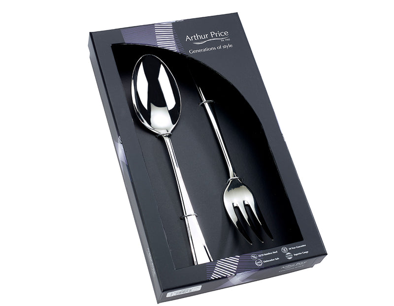 Everyday Classic Harley Box of Large Serving Spoon and Fork (New)