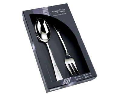 Everyday Classic Rattail Box of Large Serving Spoon and Fork (New)